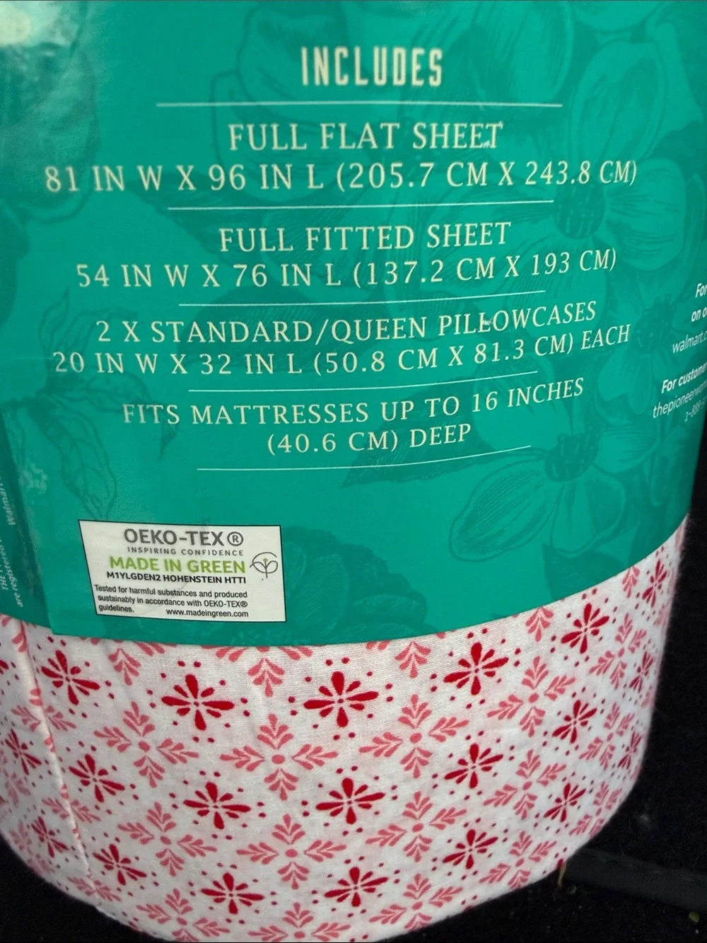 FULL The Pioneer Woman Starburst Geo Cotton Percale Sheet Set Pink Red Sheets
